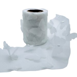 TM3D-002 Tul con mariposas BLANCO