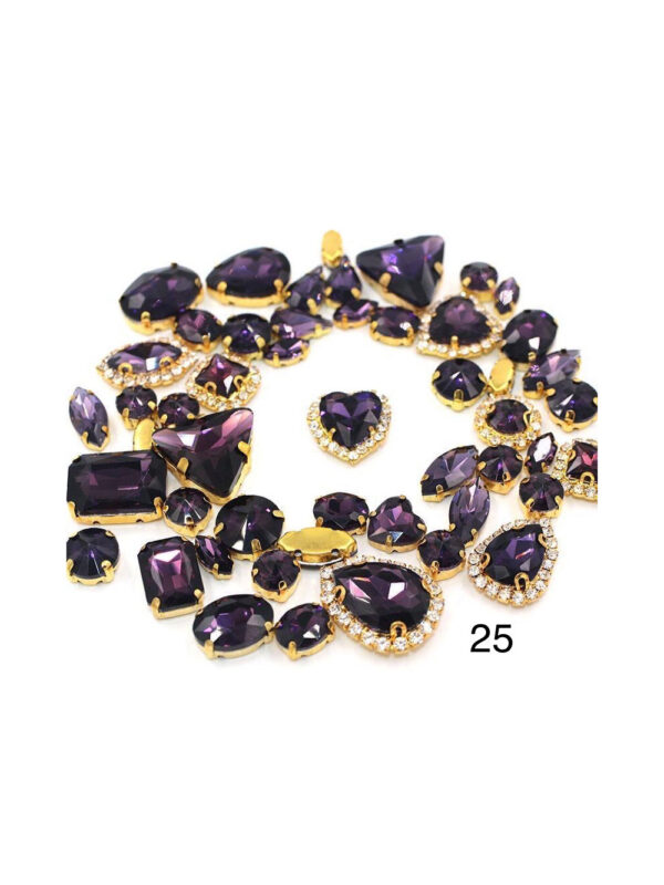 Cartera de piedras Tono Morado