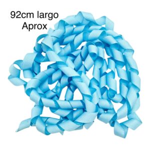 Listón curly Azul celeste 1 cm