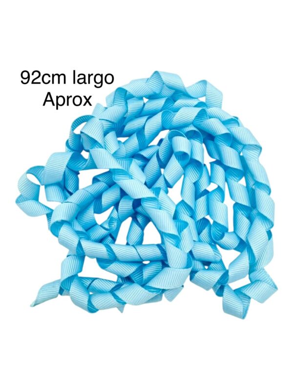 Listón curly Azul celeste 1 cm