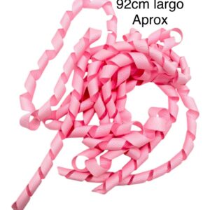 Listón curly Rosa pastel 1 cm