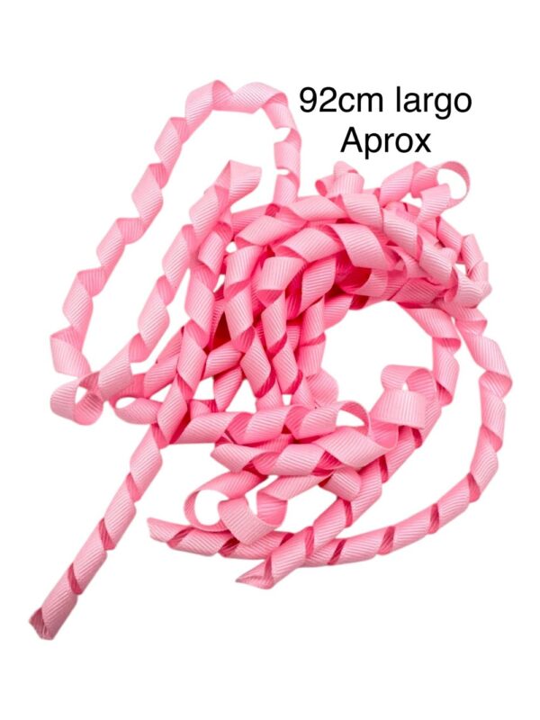 Listón curly Rosa pastel 1 cm