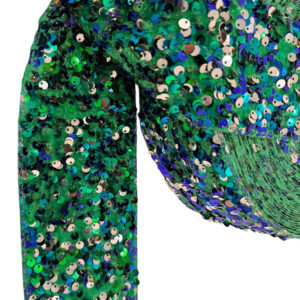 Listón lentejuela despeinada Verde dorado y azul