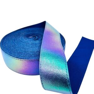 Listón metálico Tonos azul con lila 3.8 cm