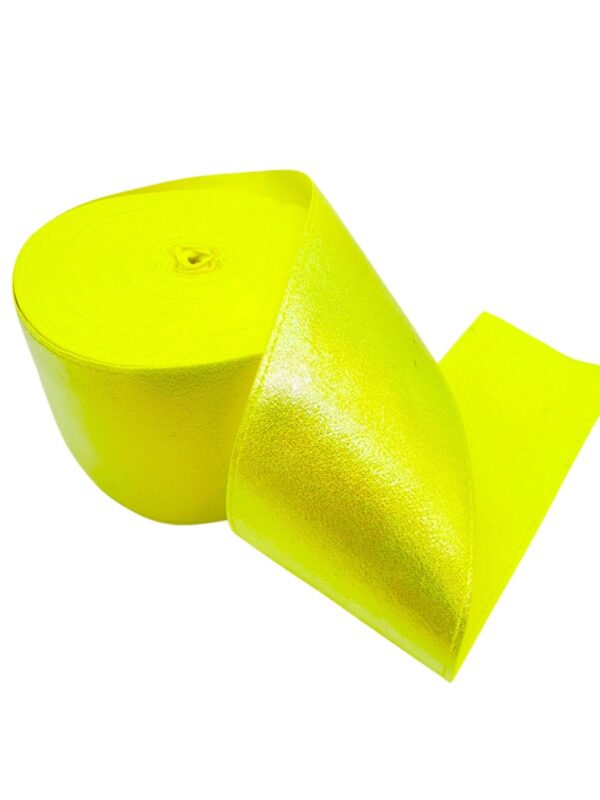Listón metálico Tono amarillo neon 7.5 cm