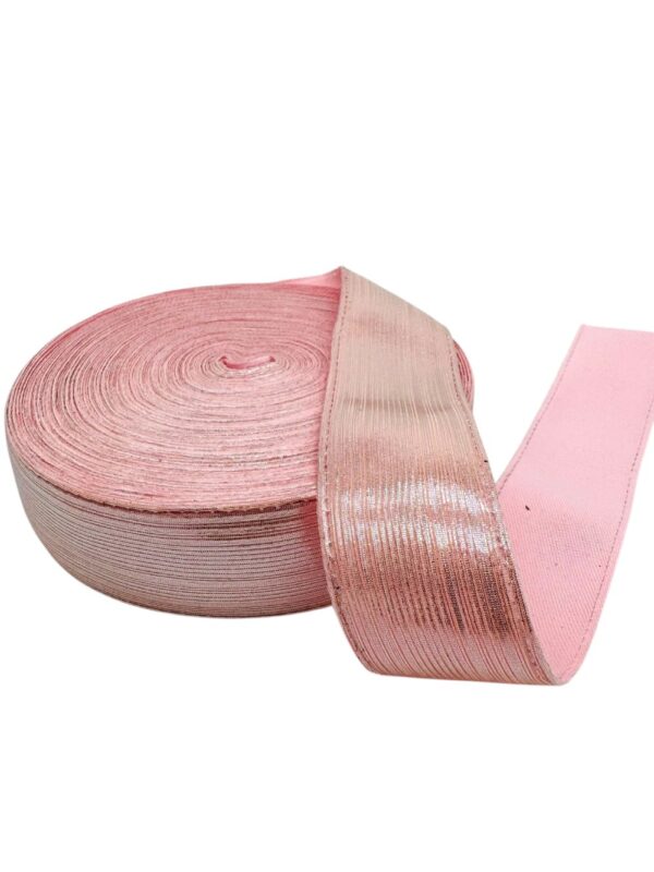 Listón metálico Tono rosa palo 3.8 cm