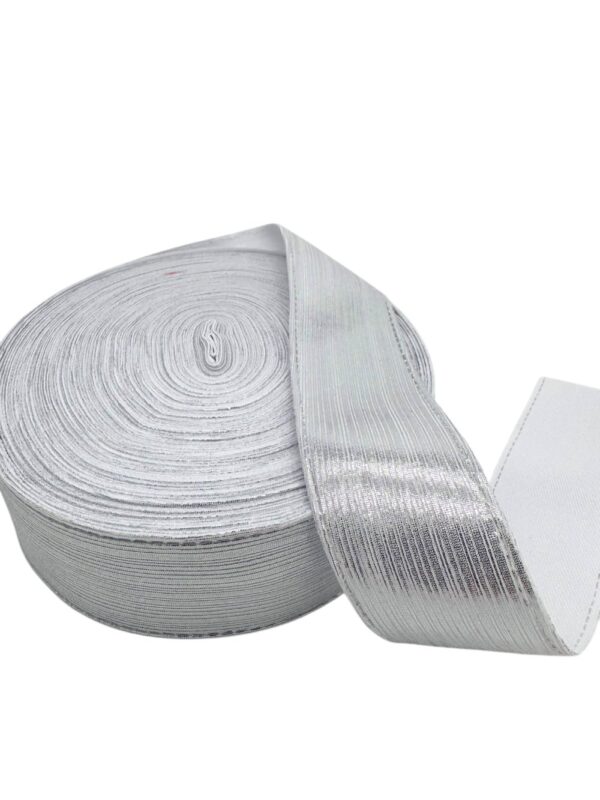 Listón metálico Tono plata 3.8 cm