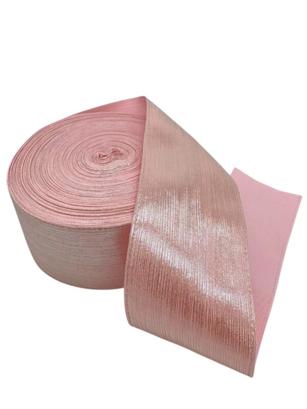 Listón metálico Tono rosa palo 7.5 cm