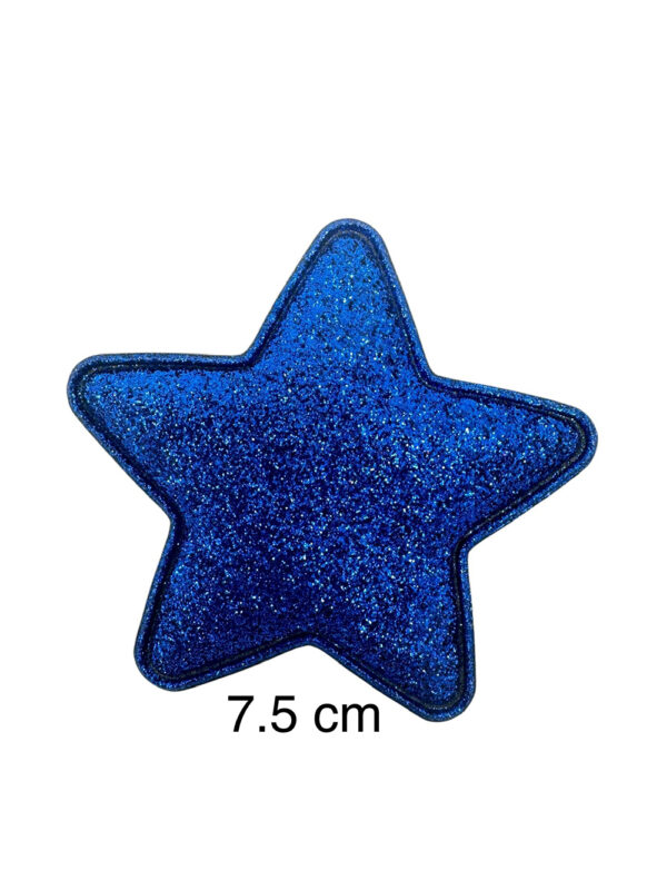 Parches Estrella glitter azul rey