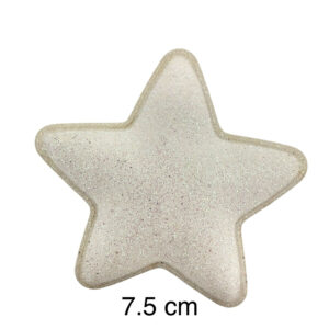 Parches Estrella glitter blanco