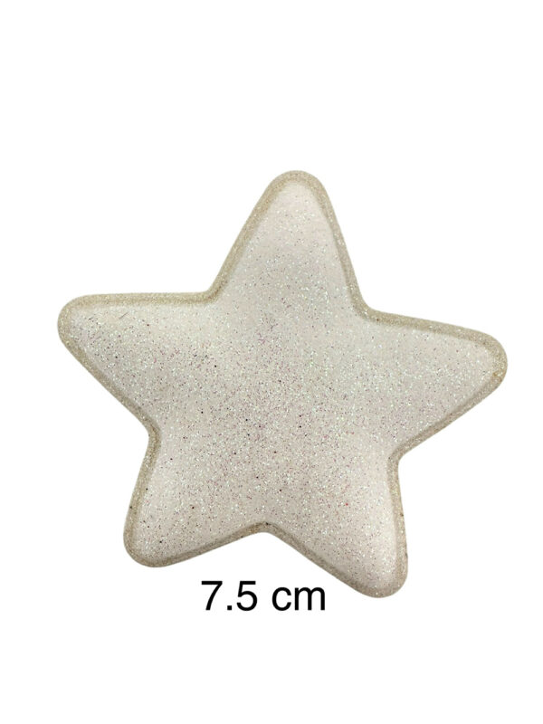 Parches Estrella glitter blanco