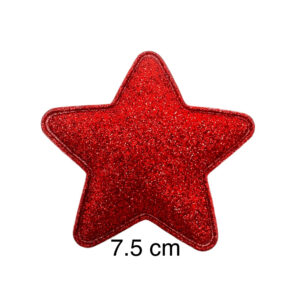 Parches Estrella glitter Rojo