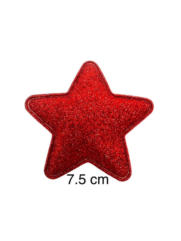 Parches Estrella glitter Rojo