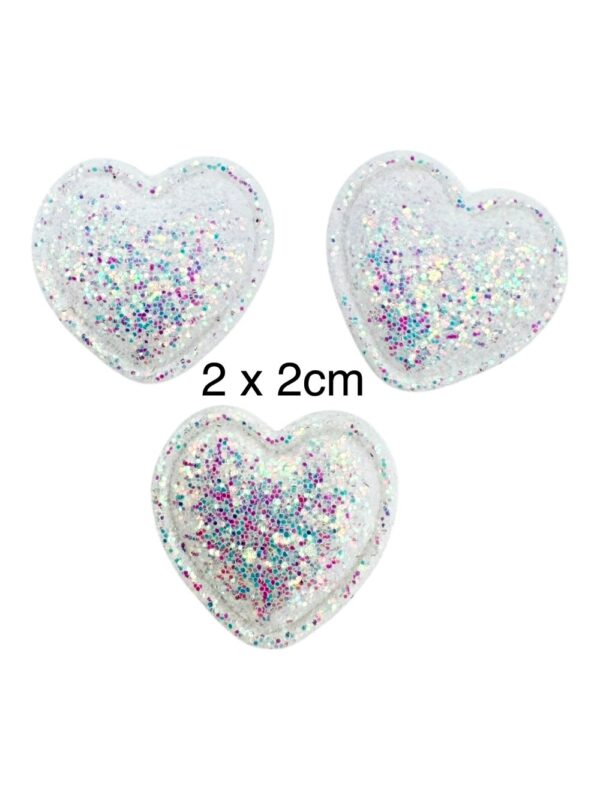 Parches Corazón glitter Blanco