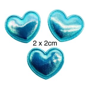 Parches Corazón metálico Celeste