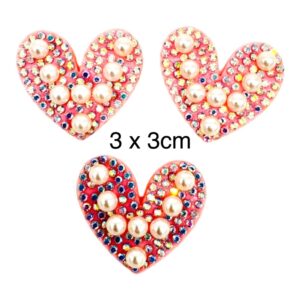 Parches Corazón Rosa con perlas
