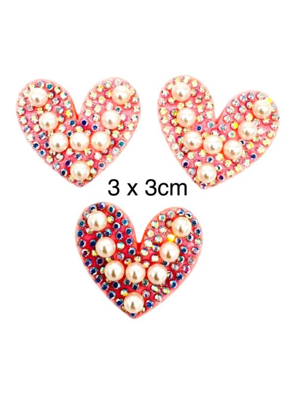 Parches Corazón Rosa con perlas