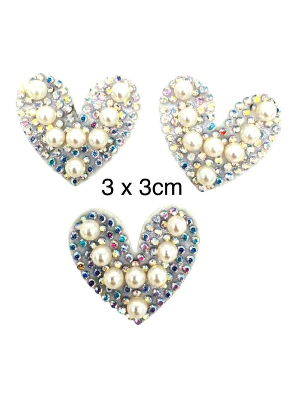 Parches Corazón Blanco con perlas