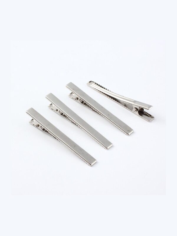 Pinza plana cocodrilo reforzado Plata 4.5 cm