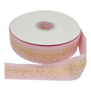 Liston con holograma rosa pastel 3.8cm