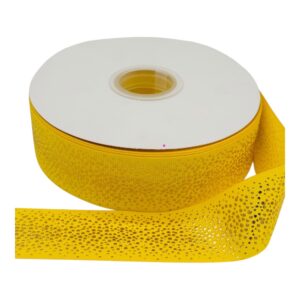 Liston con holograma amarillo canario 3.8cm