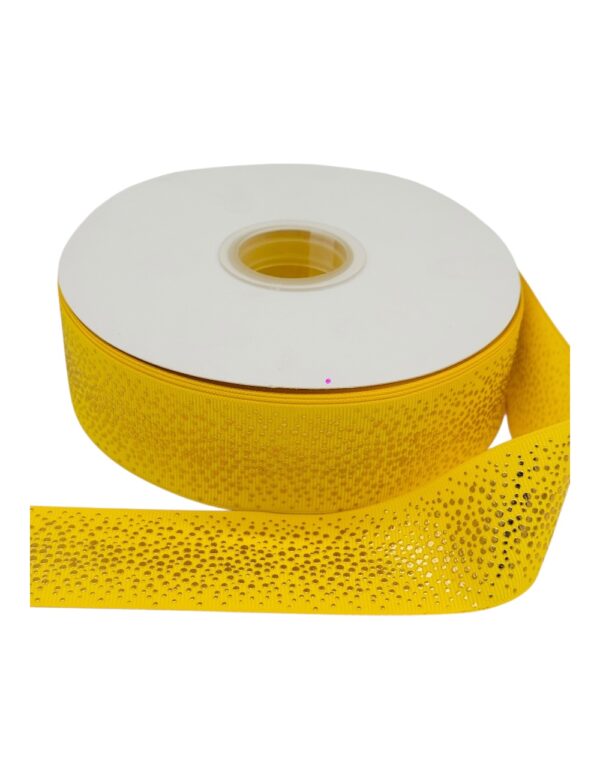 Liston con holograma amarillo canario 3.8cm