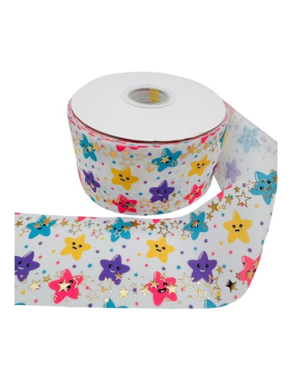 Liston con holograma estrellas 3.8cm